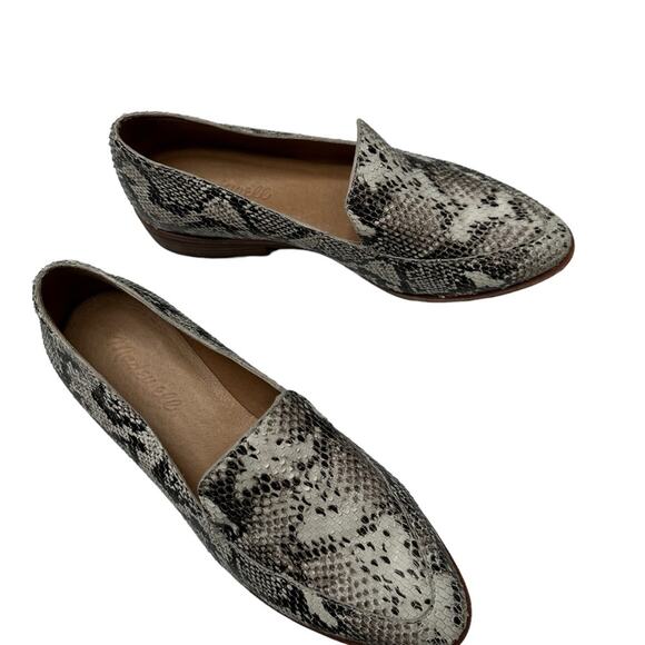 Madewell Frances Leather Snake Pointed Toe Flat Loafers Size 6.5 - Picture 9 of 10
